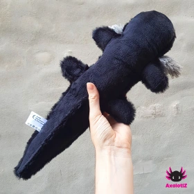 Axolotl Stofftier schwarz-grau