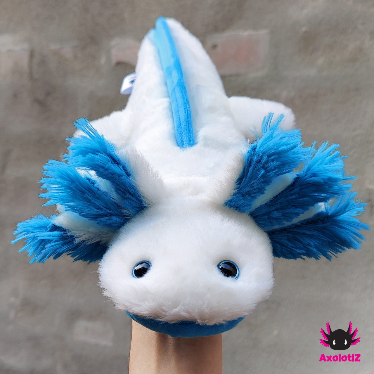 Axolotl Plush white-blue