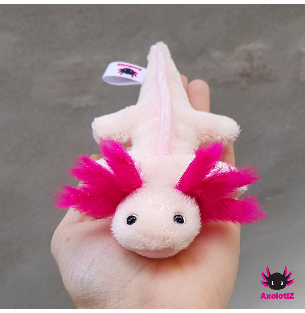 Axolotl Mini-Stofftier hellrosa-pink 15 cm