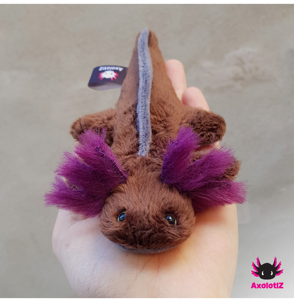 Axolotl Mini-Stofftier braun-violett