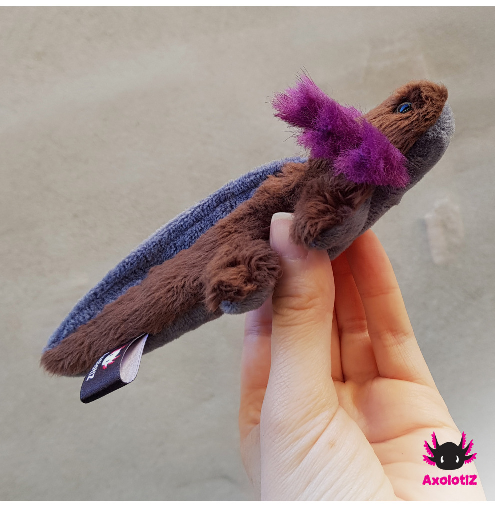 Axolotl Mini-Stofftier braun-violett