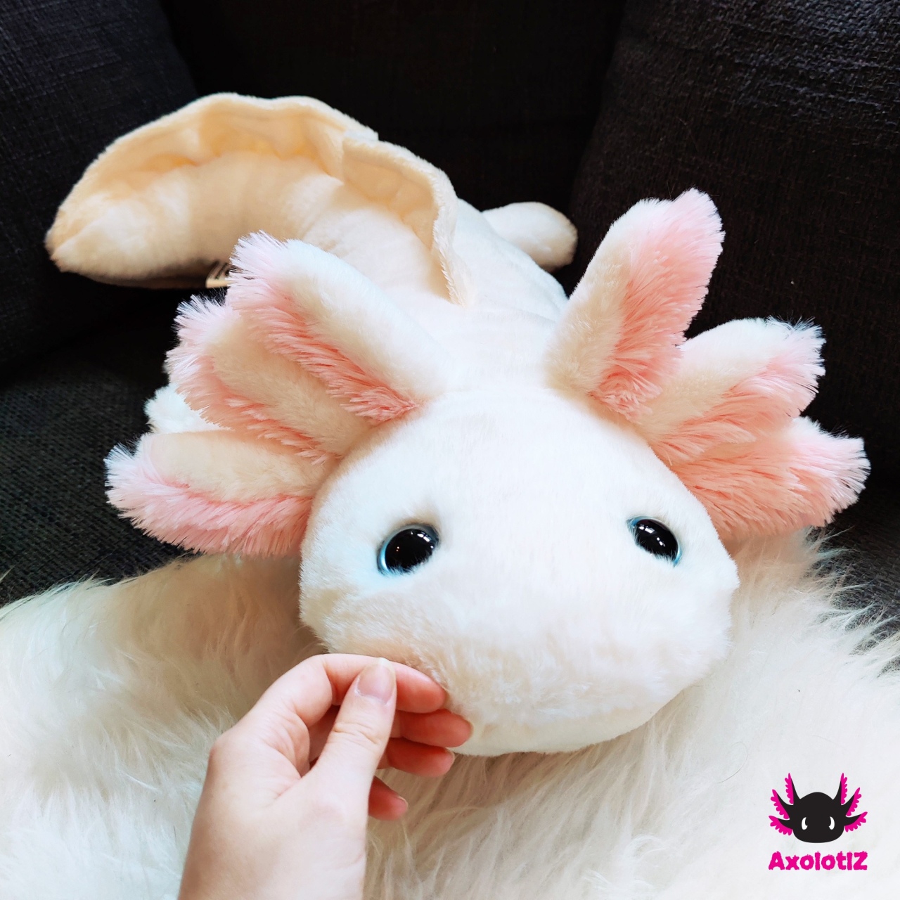 Axolotl Plush white-lightpink 80cm