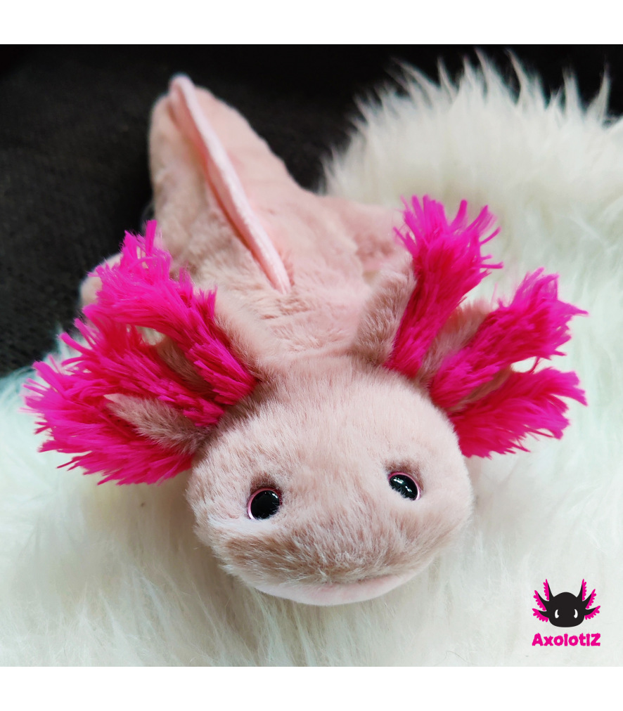 Axolotl Stofftier rosa-pink 2.0