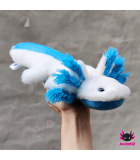 Axolotl Stofftier weiß-blau 2.0