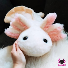 Axolotl Stofftier weiß-rosa 80cm