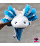 Axolotl Stofftier weiß-blau 2.0
