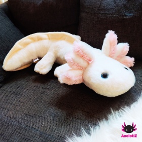 Axolotl Stofftier weiß-rosa 80cm