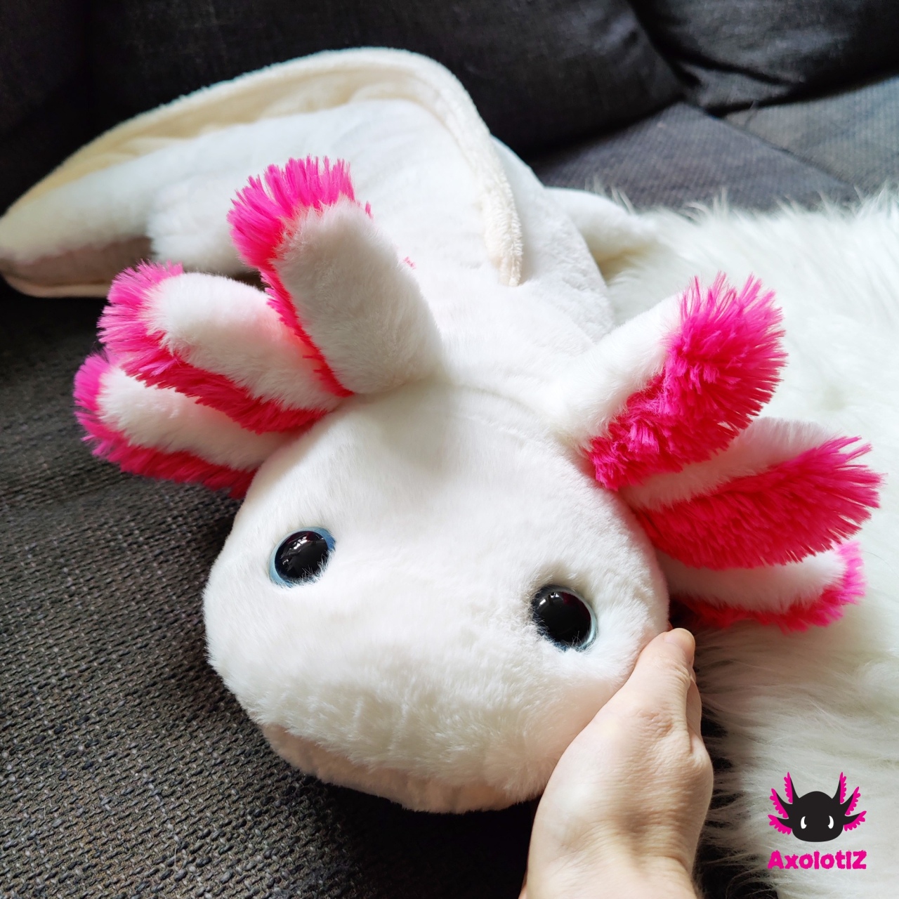 Axolotl Plush white-pink 80cm