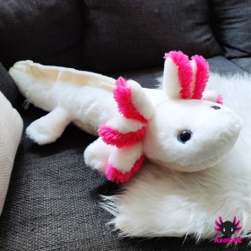 Axolotl Plush white-pink 80cm