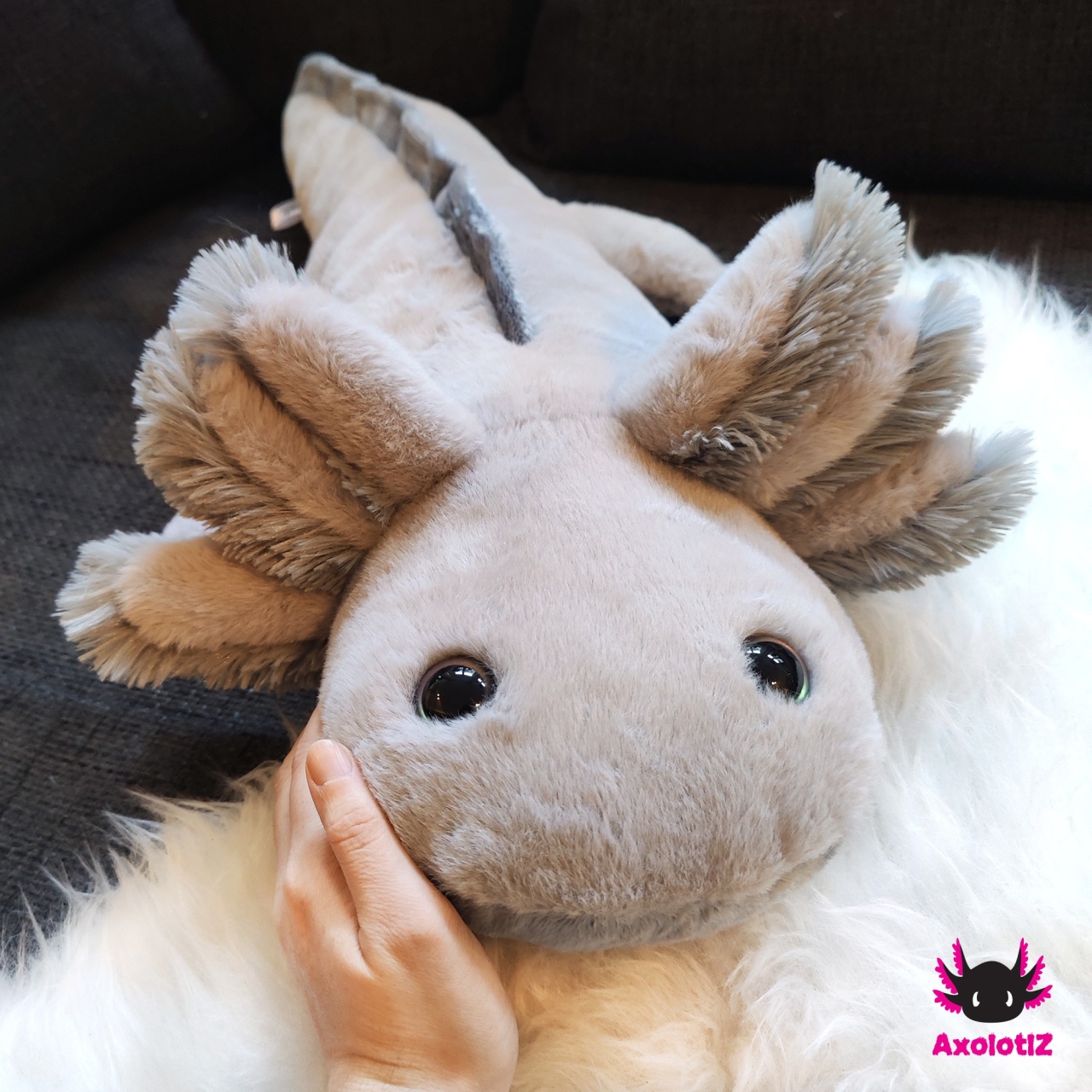 Axolotl Plush lightgrey 80cm