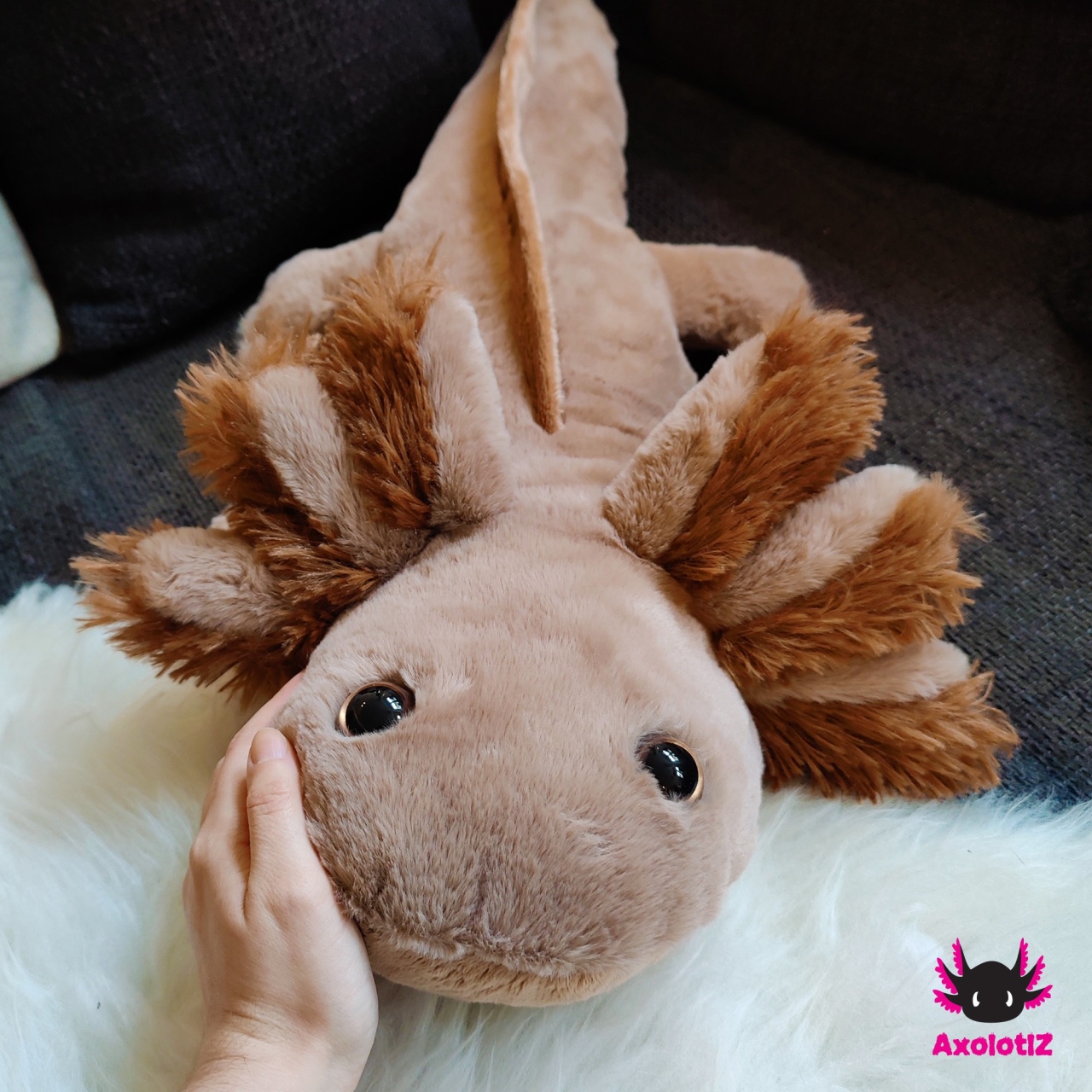 Axolotl Plush lightbrown 80cm