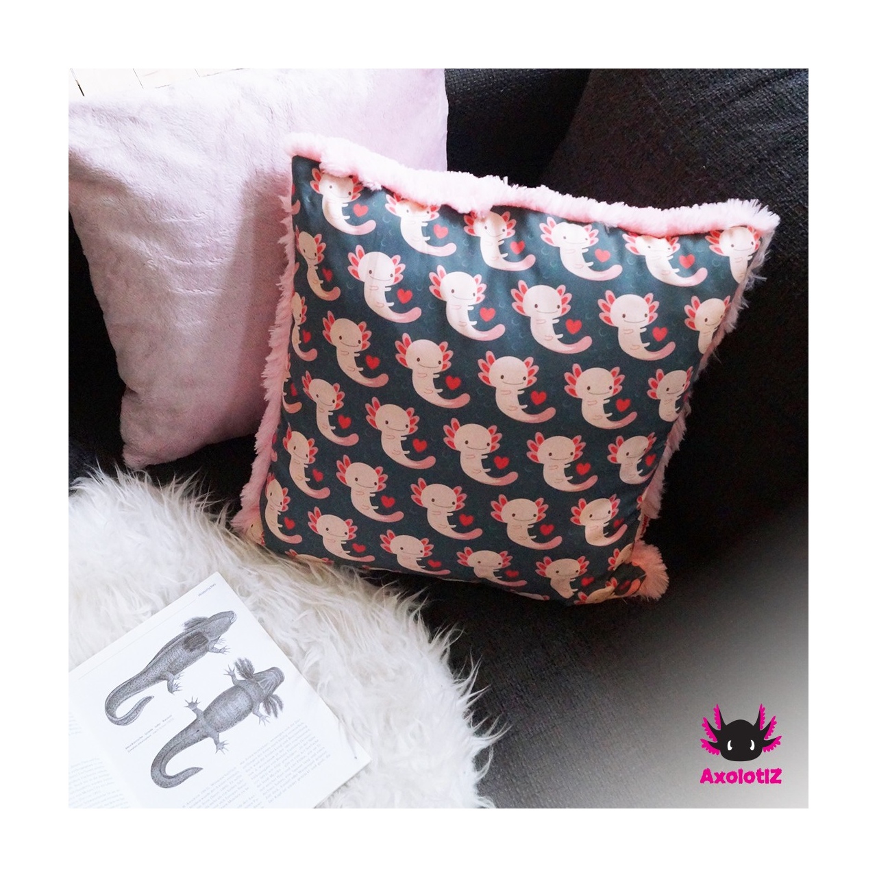 Pillow with Axolotl 1