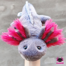 Axolotl Stofftier grau-pink