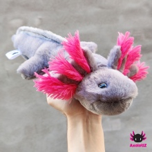 Axolotl Stofftier grau-pink