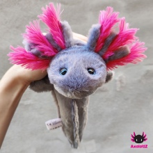 Axolotl Stofftier grau-pink