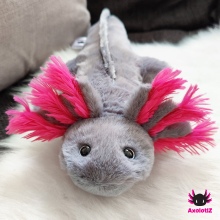 Axolotl Stofftier grau-pink