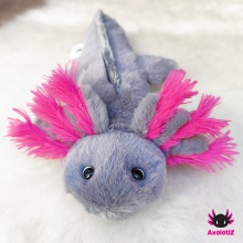 Axolotl Stofftier grau-pink