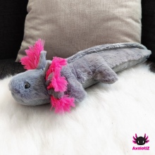 Axolotl Stofftier grau-pink