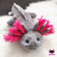 Axolotl Stofftier grau-pink