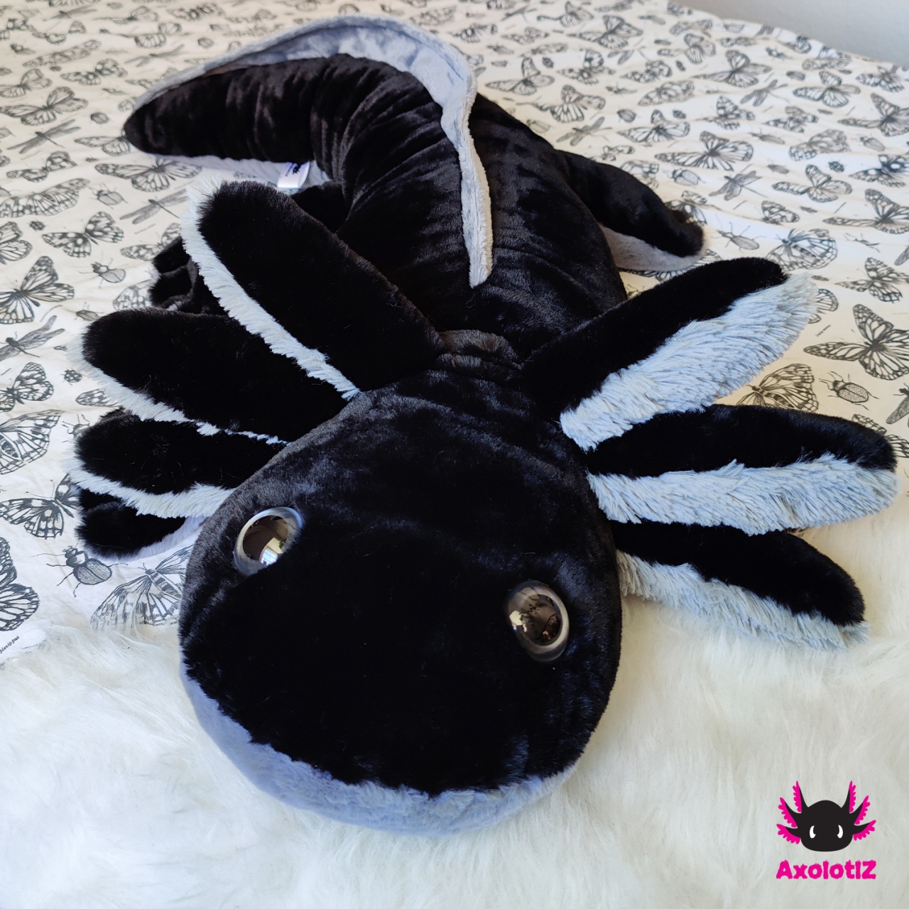 XXL-Axolotl schwarz-grau 120cm