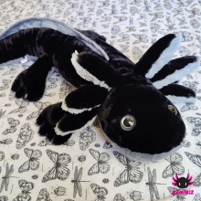 XXL-Axolotl schwarz-grau 120cm