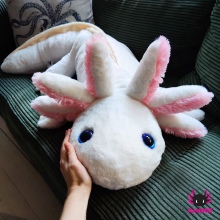 XXL-Axolotl weiß-rosa 120cm