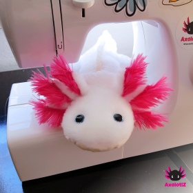 Axolotl Stofftier weiß-rosa