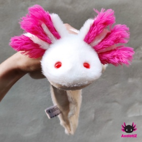 Axolotl Stofftier weiß-albino