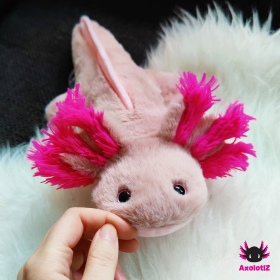 Axolotl Stofftier rosa-pink