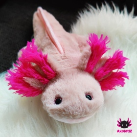 Axolotl Stofftier rosa-pink