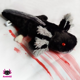 Zombie Axolotl Stofftier mit Knochen