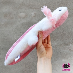 Axolotl Stofftier Glitzer weiß-rosa