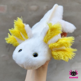 Axolotl Plush Glitter white-yellow