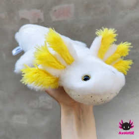 Axolotl Plush Glitter white-yellow