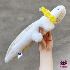 Axolotl Plush Glitter white-yellow