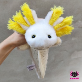 Axolotl Plush Glitter white-yellow