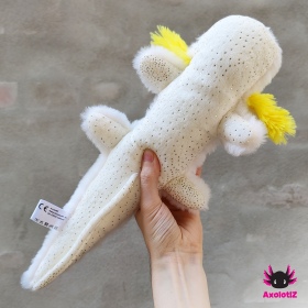 Axolotl Plush Glitter white-yellow