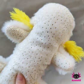 Axolotl Plush Glitter white-yellow