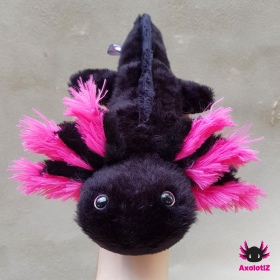 Axolotl Stofftier schwarz-pink