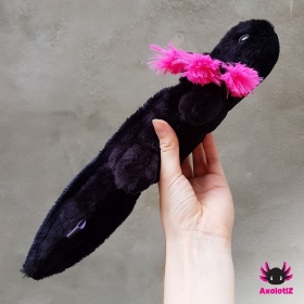 Axolotl Stofftier schwarz-pink