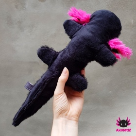 Axolotl Stofftier schwarz-pink