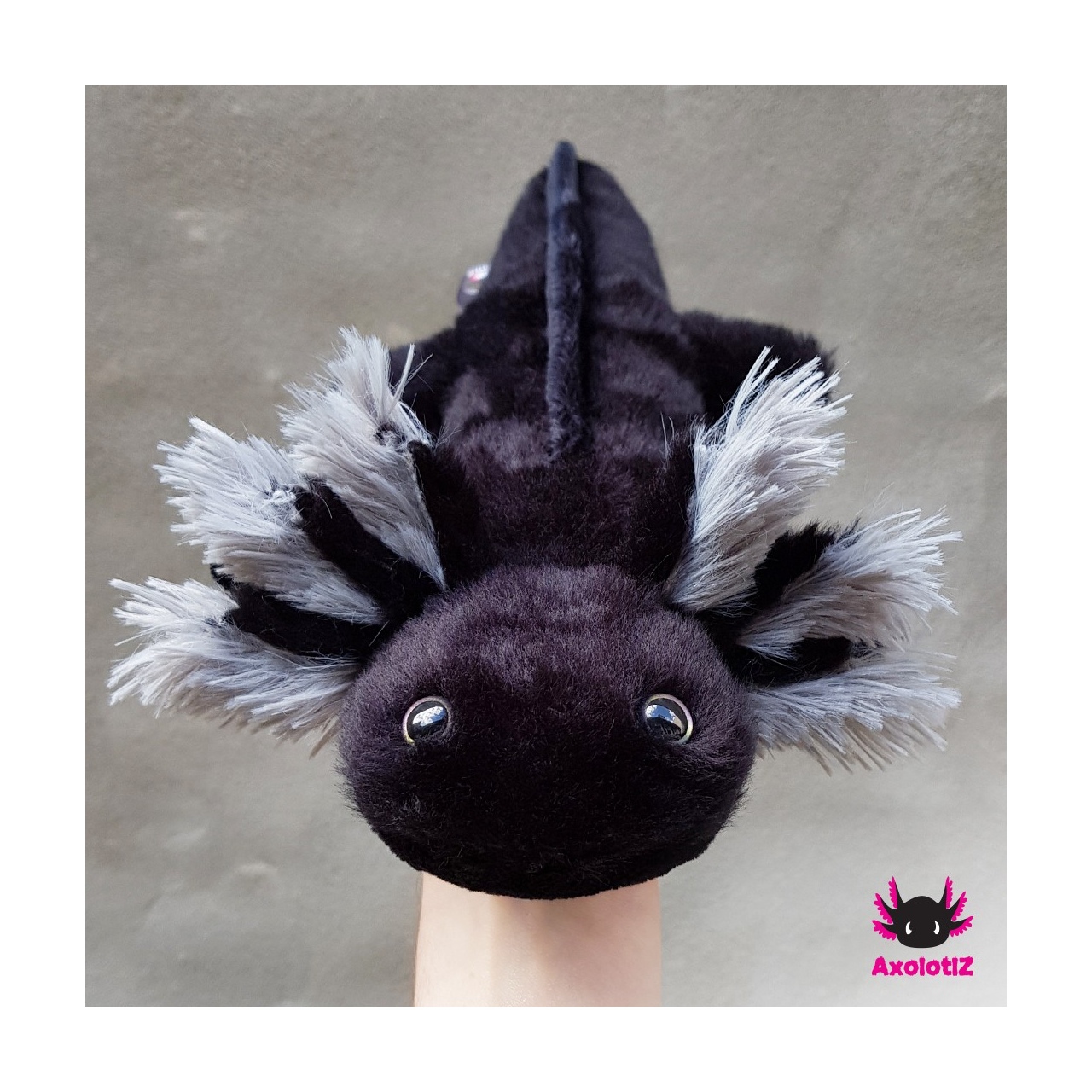 Axolotl Plush black-grey
