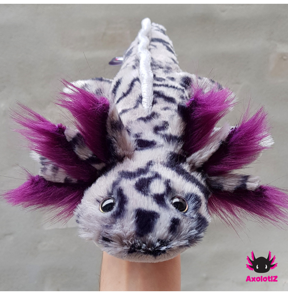 Axolotl Stofftier Wildling-Grau-violett